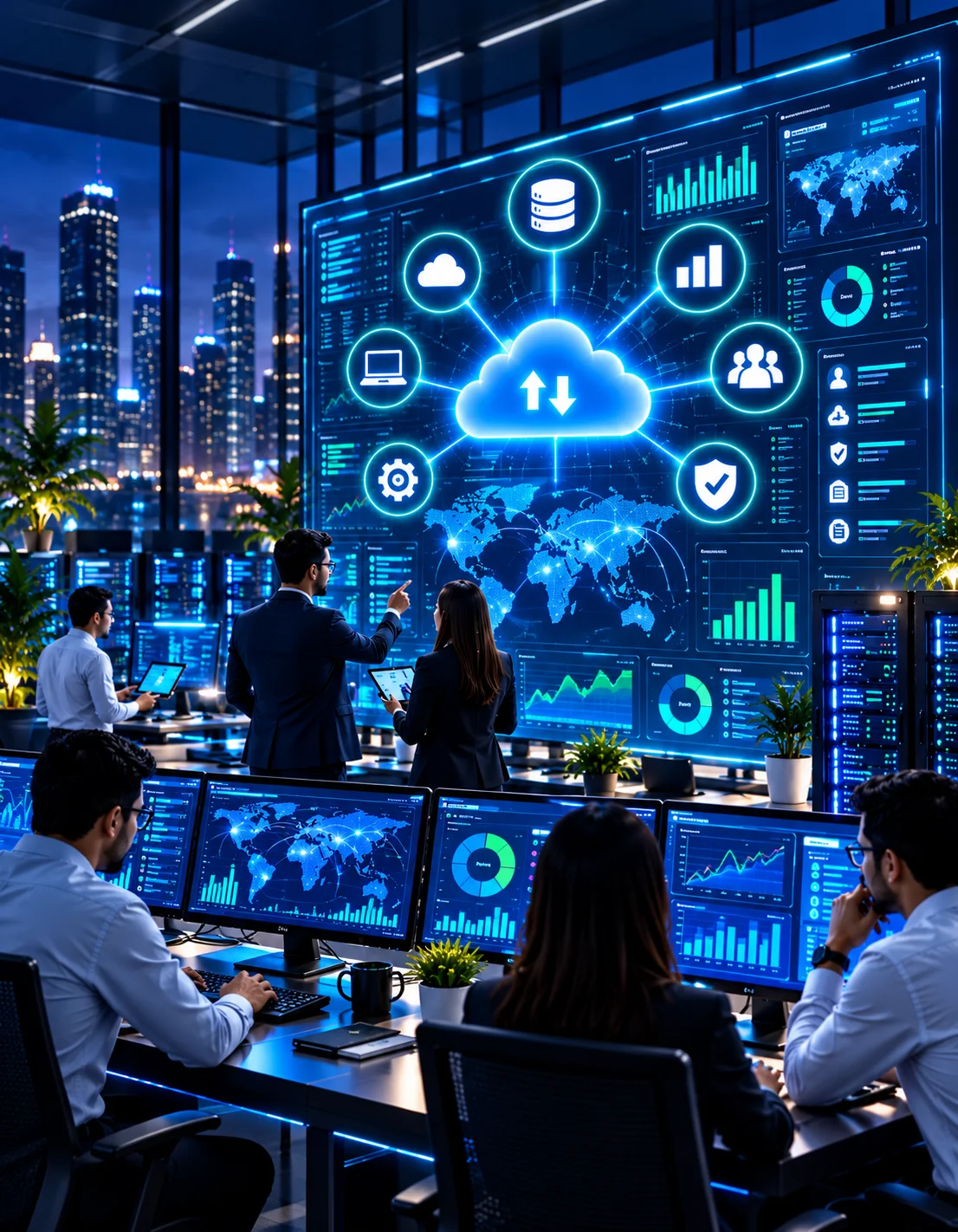 Futuristic Cloud Operations Control Room